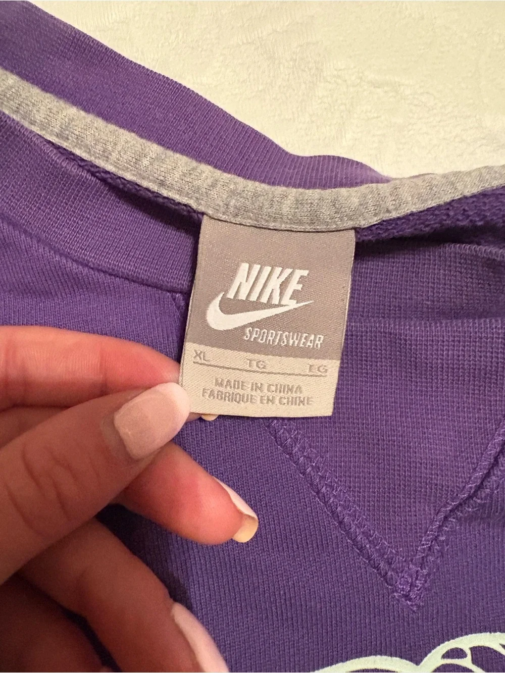 Vintage Nike Sportswear Purple Graphic Crewneck Sweatshirt Size XL